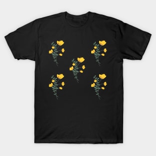 Mustard Yellow Floral pattern T-Shirt
